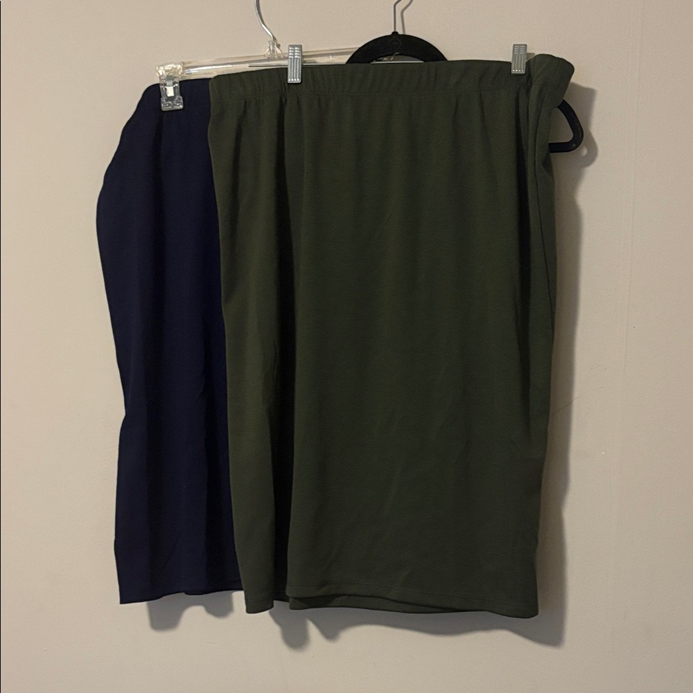 Slinky Brand Olive and Navy Pencil Skirt Set